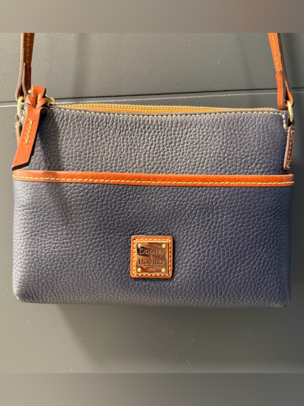 Dooney & Bourke Pebble Grain Katie Crossbody - Leather in Midnight Blue